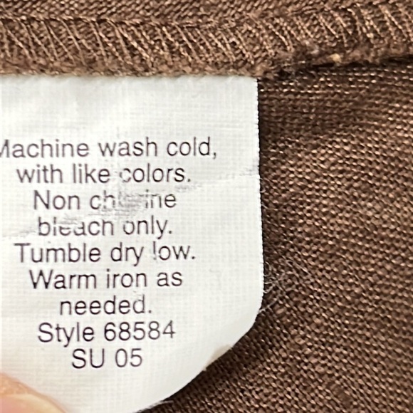 J.Crew V Neck Pull over Tunic Dress Chocolate Brown M boho contrast top stitch - Picture 9 of 10